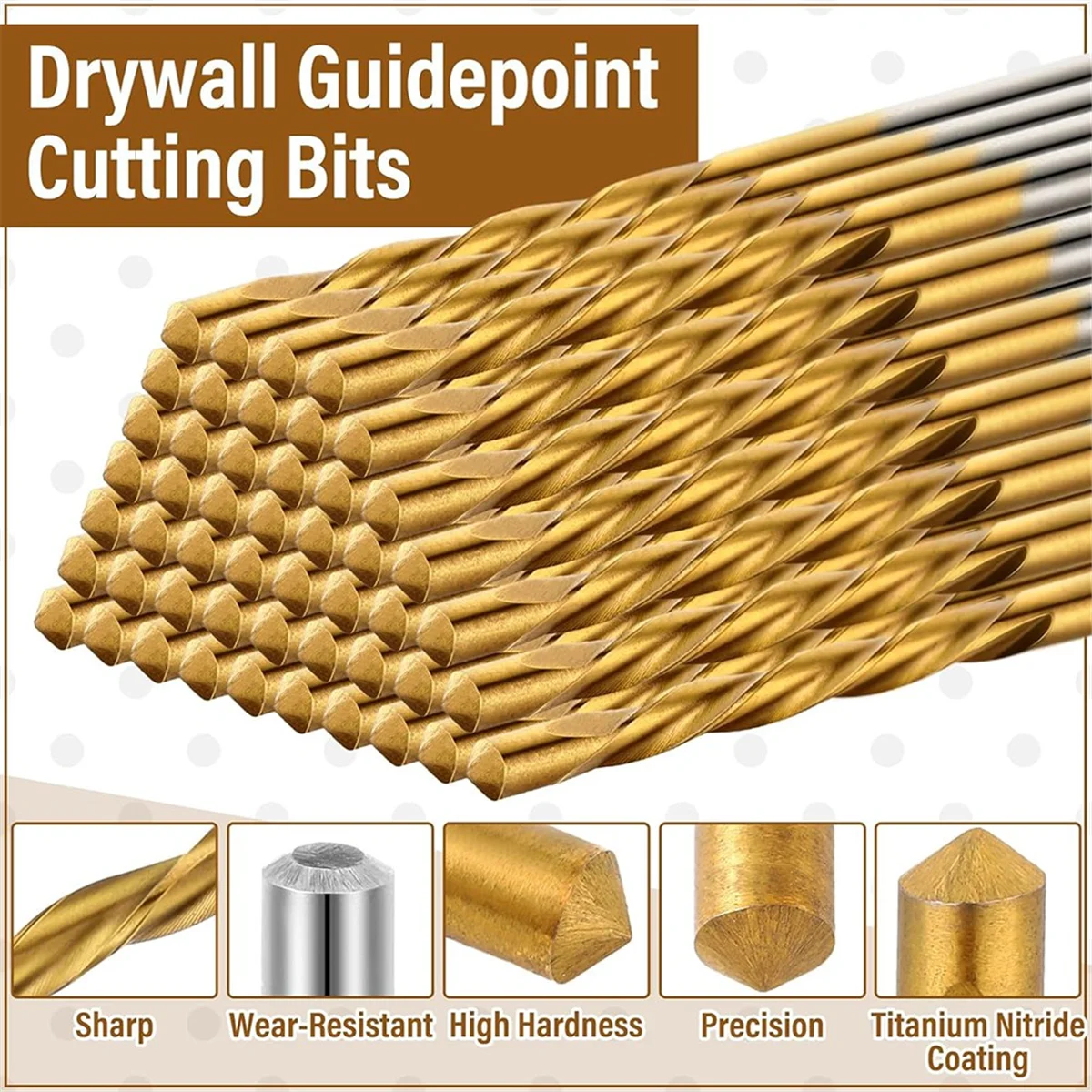 

Trending Now 50 Pieces Drywall Pilot Point Cutting Drill Bits 1/8 Inch Diameter Drywall Drill Bits Drywall Tools for Spiral Saw