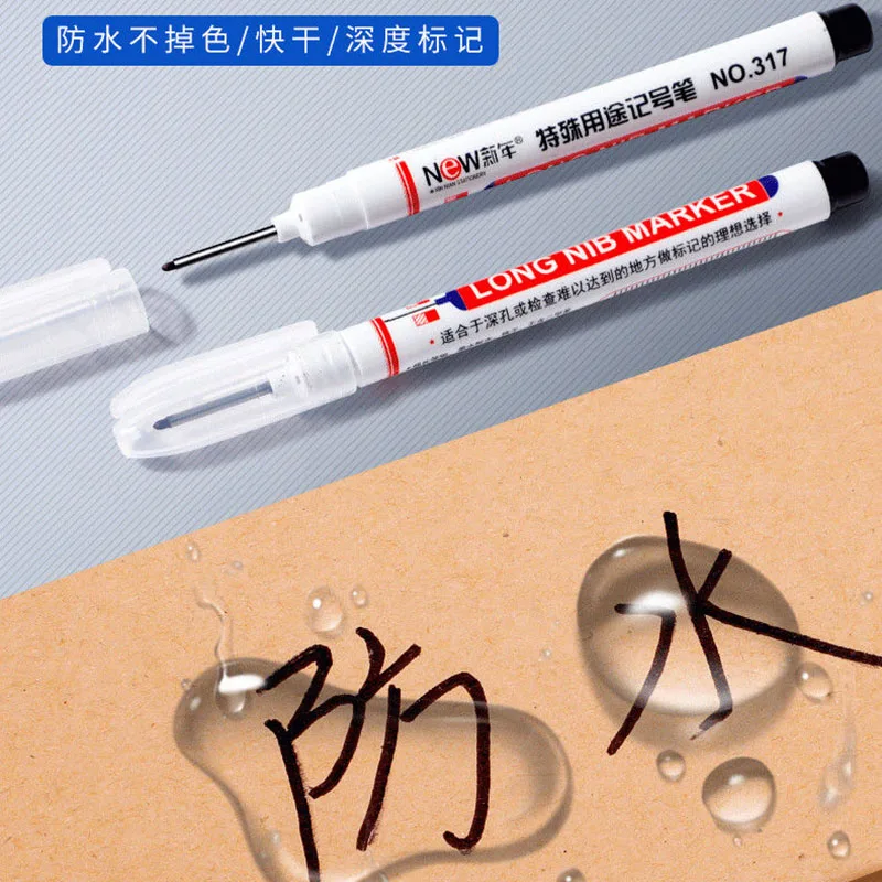 20mm Deep Hole Long Oily Pen Permanent Art Marker For Metal Perforating Waterproof Bathroom Woodworking Decoration Multi-Purpose