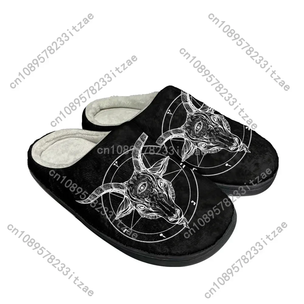 Hot Baphomet Fashion Cotton Custom Slippers Mens Womens Teenager Plush Casual Keep Warm Shoes Thermal Comfortable Latest Slipper