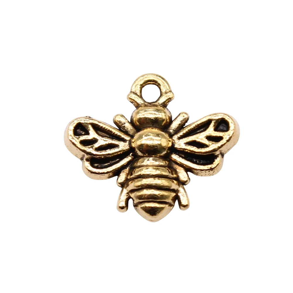 20pcs Antique Silver Bee Charms, DIY Jewelry Making