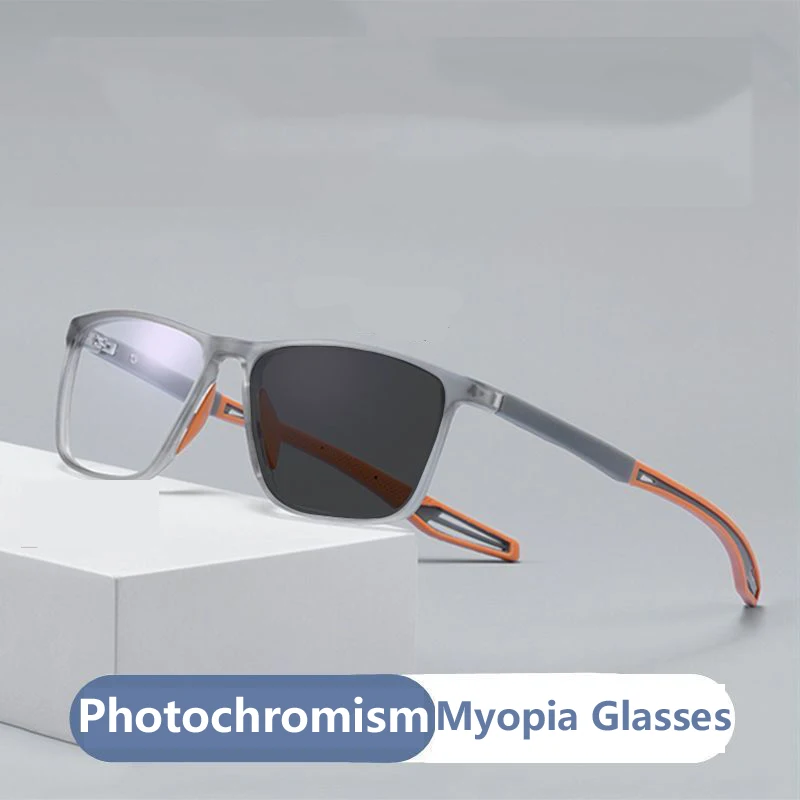 Männer Ultraleicht Photochrome Gläser TR90 Rahmen Myopie Brillen Frauen Männlich Vintage Farbwechsel Sonnenbrille Brillen 0 Bis -4,0 – Detail 3