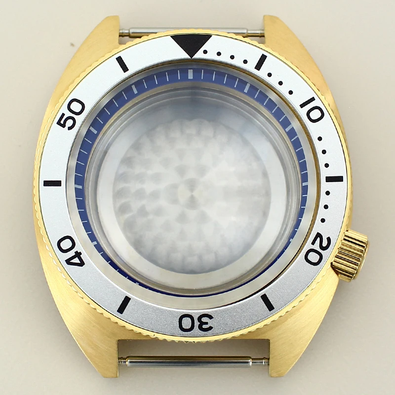 

Gold PVD 41mm Watch Case Stainless Steel Watch Replace Parts Sapphire For Seiko NH35 NH36 NH34 Movement 28.5mm Dial Mod Abalone