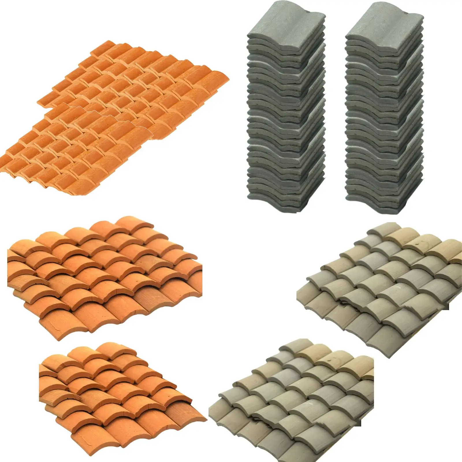 Dollhouse Mini Roof Tiles Set - 60 Pieces for Scenic Decoration