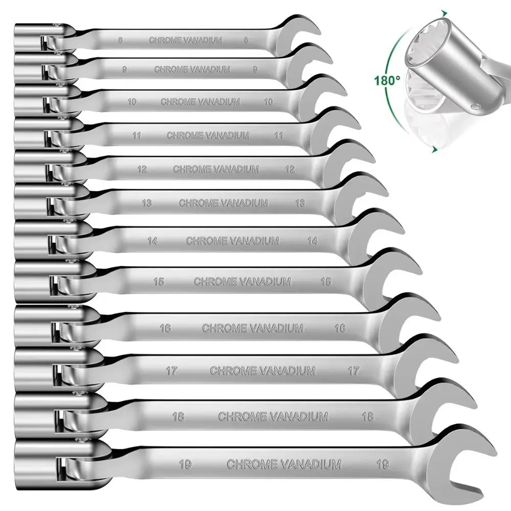 Tool Rotatable Single-Head Wrench Single-Head Torx Dual-Purpose Wrench 8-19 Open-End Wrench