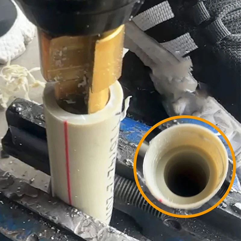 Broca de elevación mejorada chapada en titanio PPR de tres hojas, mango Hexagonal, herramienta de reparación de tuberías de perforación de tuberías de agua
