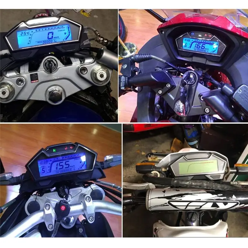 Leading-Edge-Universal Motorcycle Speedometer Odometer Tachometer RPM Speedometer LCD Digital Gauge Parts