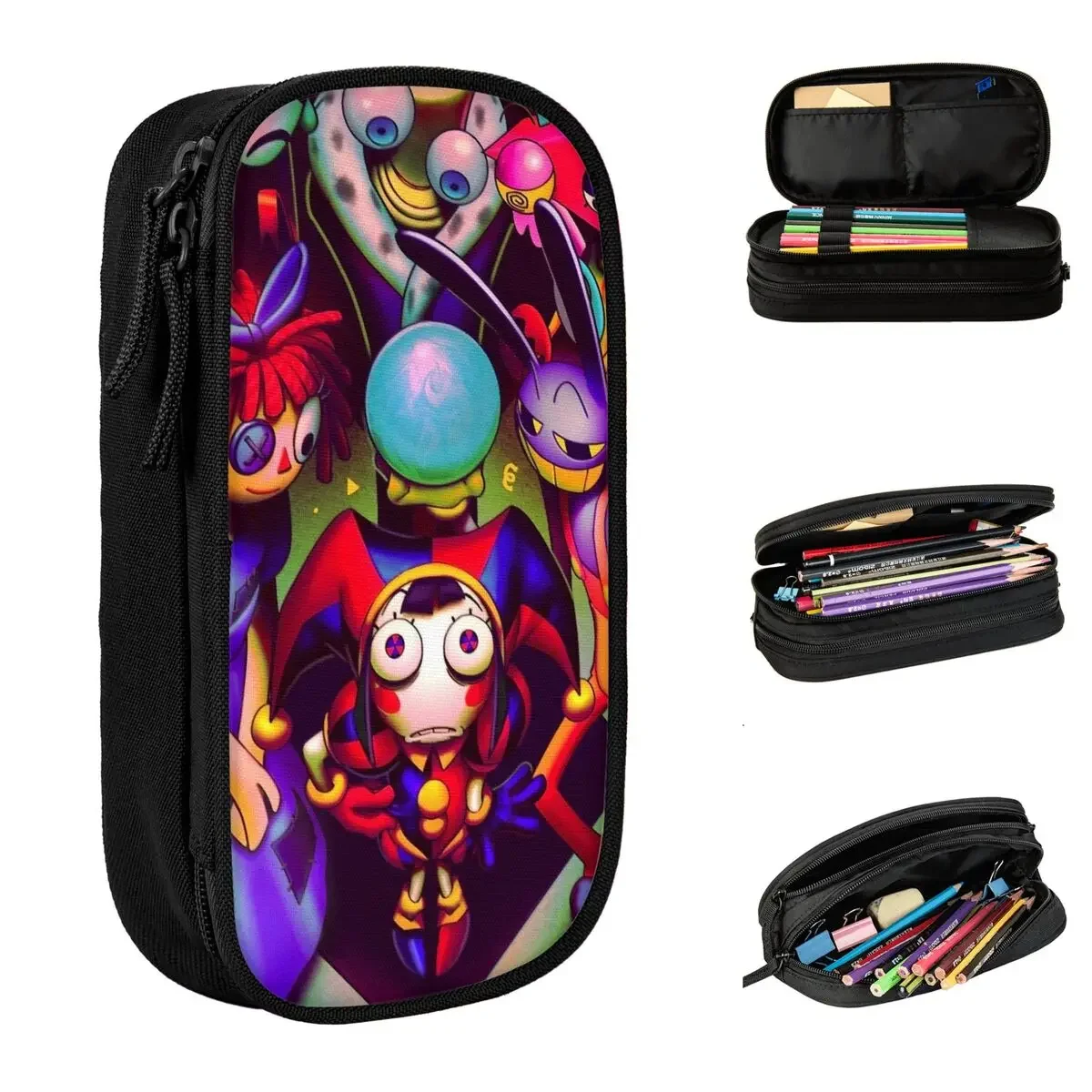 

The Amazing Digital Circus Cartoon Pencil Cases New Pomni Jax Pen Holder Bag Student Big Capacity Students School Pencilcases