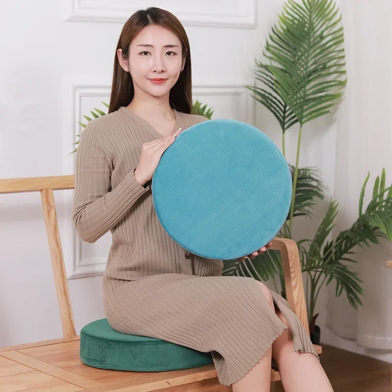 35/40/45/50cm Round Chair Cushion Memory Cotton Office Anti-slip Velvet Anti-fouling Home Cushion Thicken Soft Back Pillows