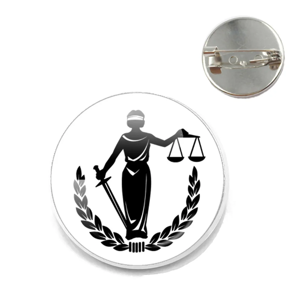 2023 Lawyer Logo Round Brooch，Tianping Justice, Fairness Emblem Icon Gifts To Friends ，Integrity And Impartiality In Law Enforc