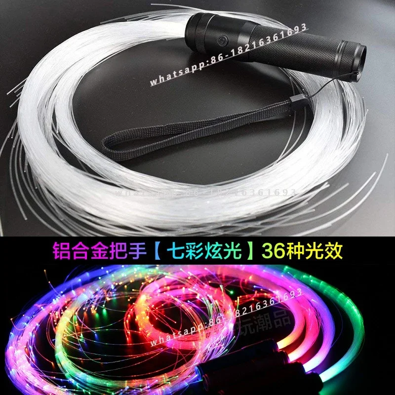 

1 шт. новый красочный светящийся кнут вспышка волокна реквизит для выступлений