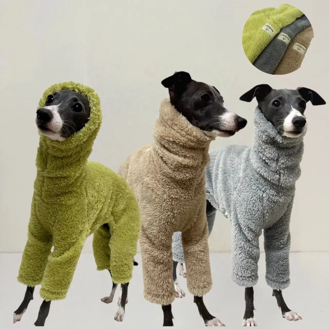 

Dog clothes Winter coat with double fleece four leg warm soft stretchy for Italian Greyhound Whippet clothing Costume for dog
