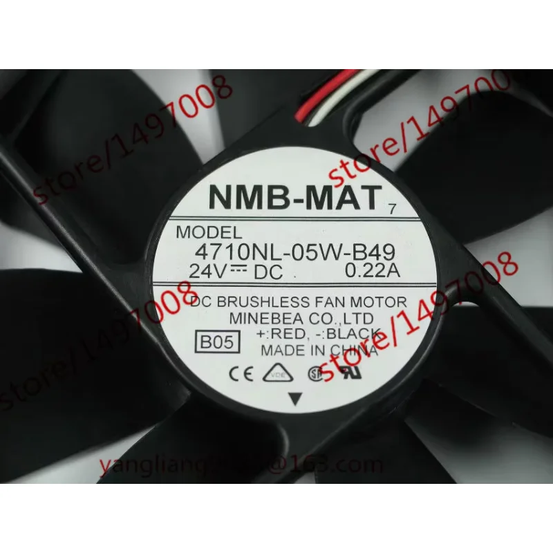 

NMB-MAT 4710NL-05W-B49 B05 DC 24V 0.22A 3-Wire 120x120x25mm Server Cooling Fan