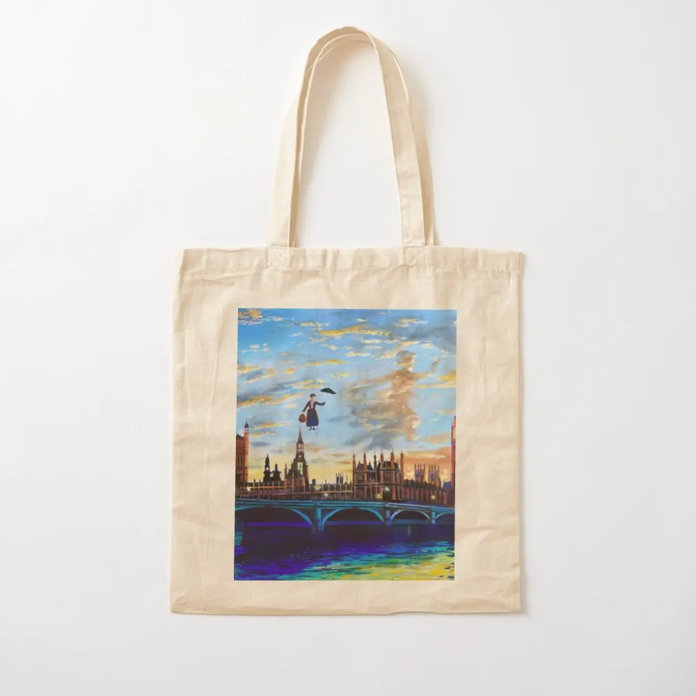 Mary Poppins returns to London Tote Bag Eco bag Fabric bag Women's bags Canvas Tote