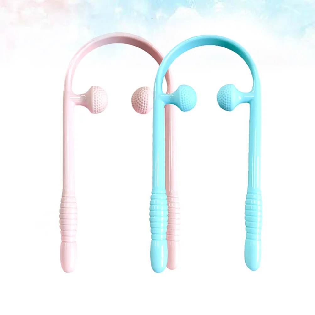 

2Pcs Neck Massager Cervical Massage Ball Multifunctional Manual Muscle Relaxation Pain Relief Shoulder Arm Care Pink Blue