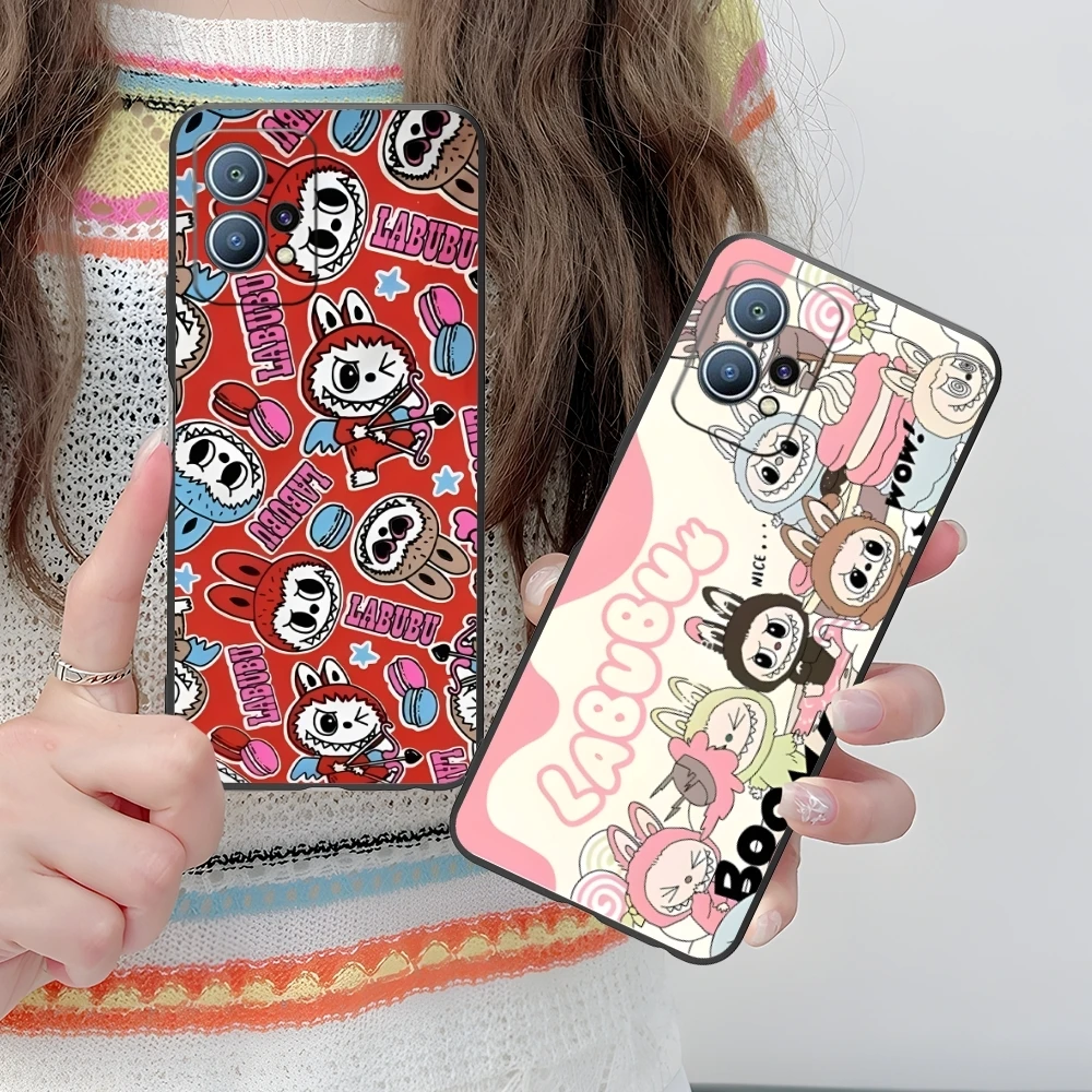 Cute Labubu Painting Mobile Cell Phone Case for Huawei P60 P50 P40 P30 P20 P10 P9 P8 Pro Lite Plus Black Soft Phone Cover Shell