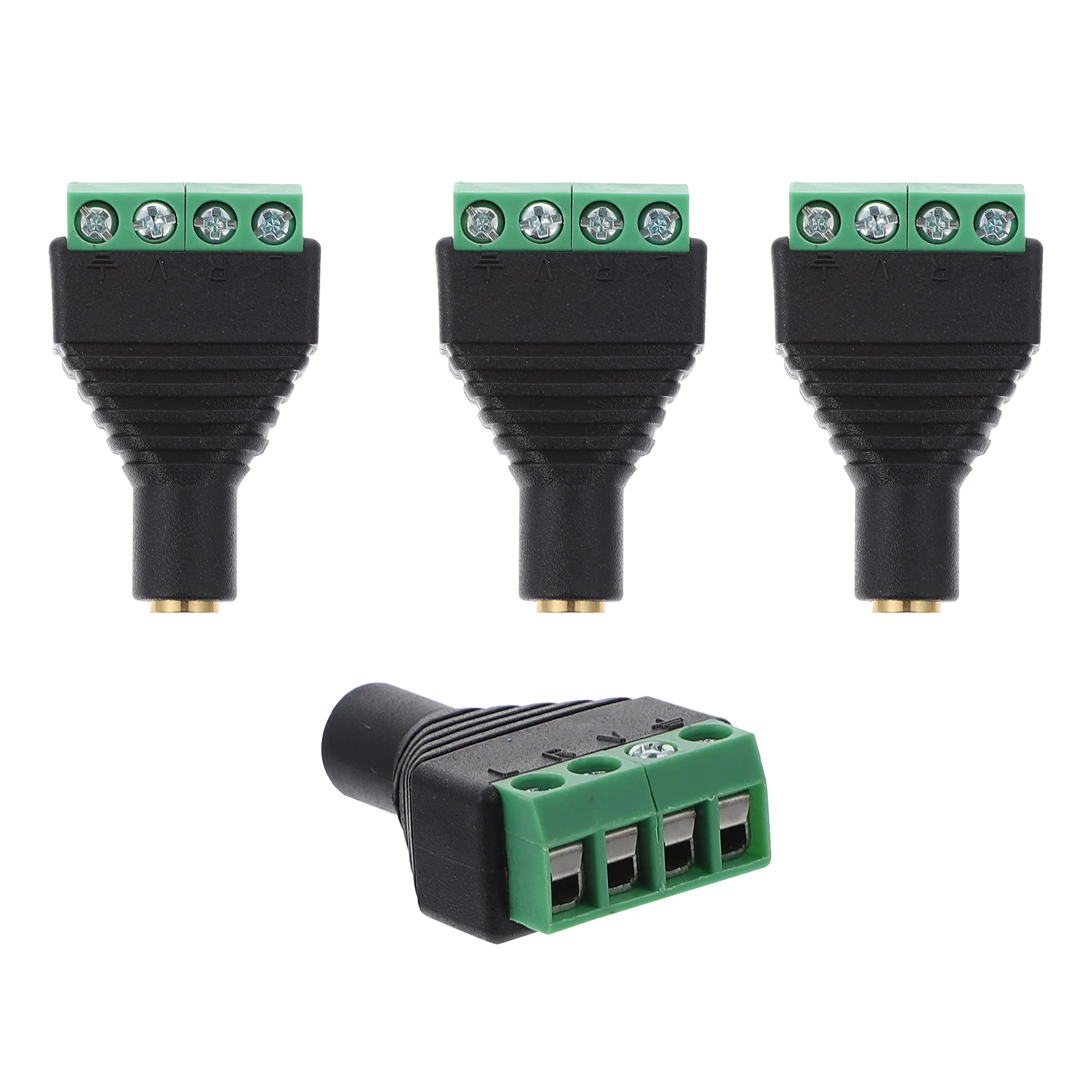 

Gold-plated Plug Headphone Adapter 3.5mm Panel Mount Jack Audio Terminal Block Stereo Connector Female Solderless