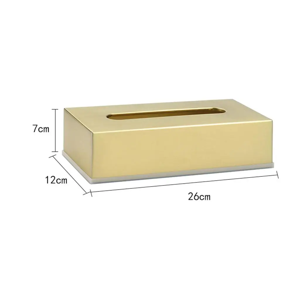 Tissue Box Modern Paper Dispenser Car Bedroom Countertop Decor Brushed Gold