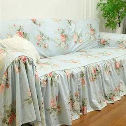 Pure Cotton Sofa Cover Pastoral Flower Adjustable Elastic Sofa Cover Cloth Elegant Floral Whole Piece 2 and 3 Seater Sofa Cover