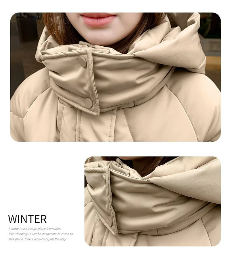 Thickening Fashion Commuting Knee Length Cotton Jacket 2023 New Women\'s Winter Bread Jacket Thickened Down Jacket Jacket Trend