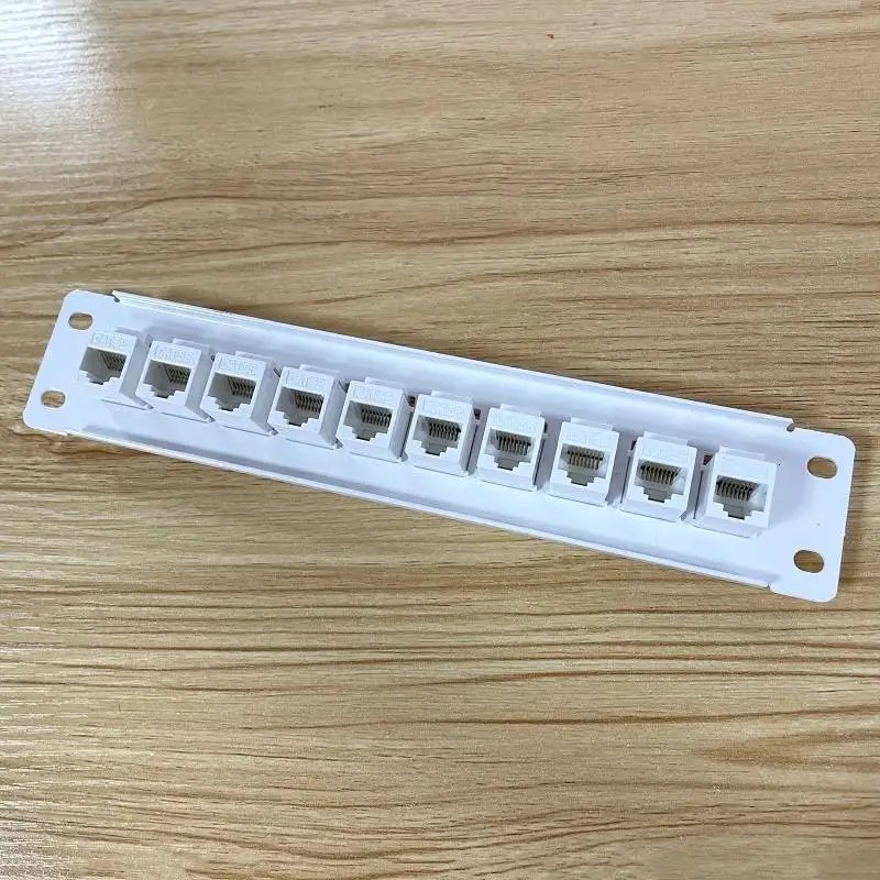 Patchpanel 10Port CAT5e 10G unterstützt 1U Netzwerk-Patchpanel UTP 19 Zoll Wandmontage oder Rackmount Punch Down Block für CAT5e – Detail 10