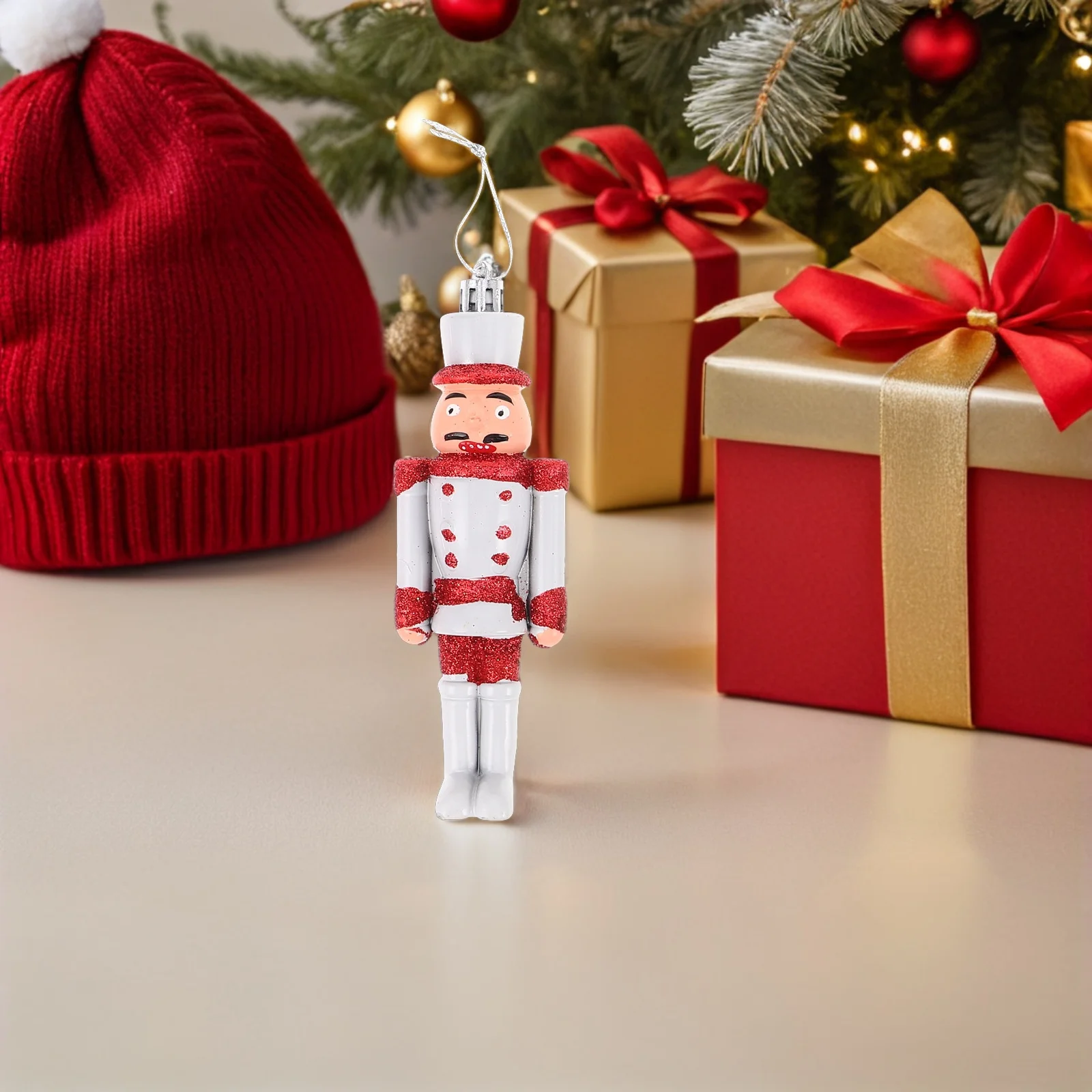 

6Pcs Mini Nutcracker Christmas Ornaments Hand-Painted 5 Inch Soldier Tree Hanging Decorations Festive Nutcracker Xmas Tabletop