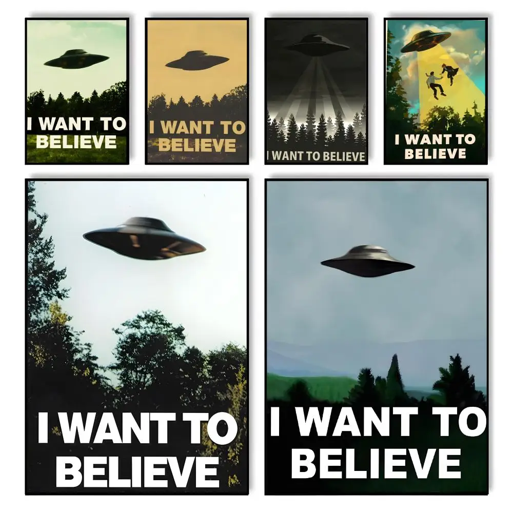 X-Files 1 تريد أن تصدق لوحة الفيلم الخط غرفة نوم المنزل قماش مقاوم للماء غير المؤطرة جدار الفن طباعة الديكور جدارية #1