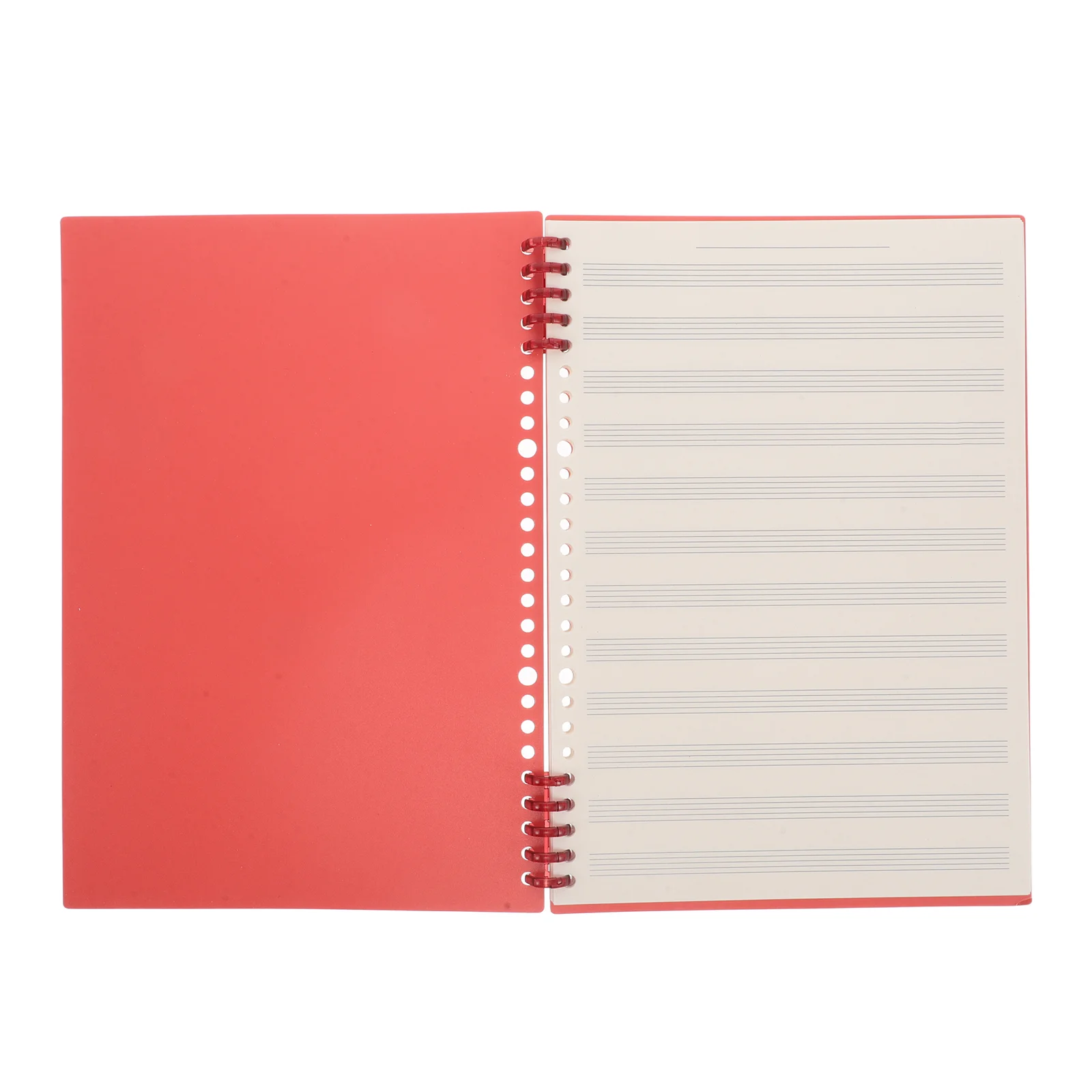 

Five Line Loose Leaf Book Retro Red Detachable Core Narrow Staff Music Composition Sheet Children Learning Guitar Piano
