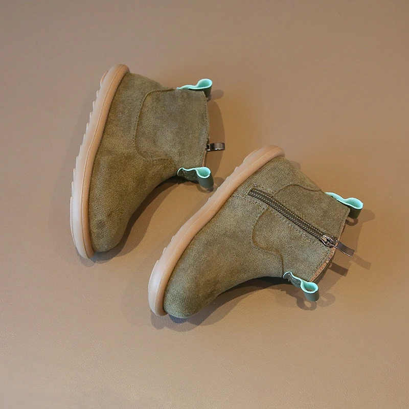 Botas de algodón de estilo británico para niños, botas cortas Retro para niñas, zapatos suaves antipatadas cálidos para bebés, Otoño e Invierno