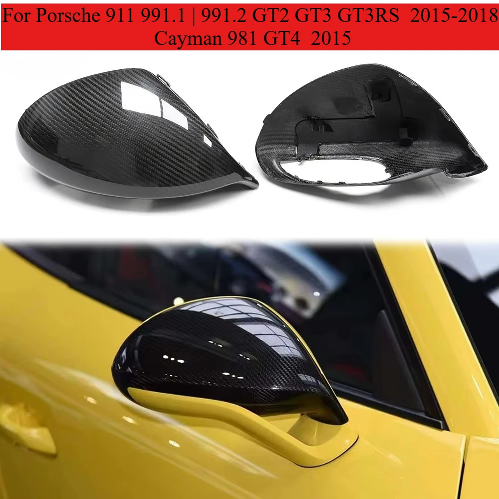 

991.2 GT3 Dry Carbon Mirror Cover for Porsche 911 GT2 GTS 981 GT4 991 Real Carbon Door Shell Replace Auto Mirror Casing