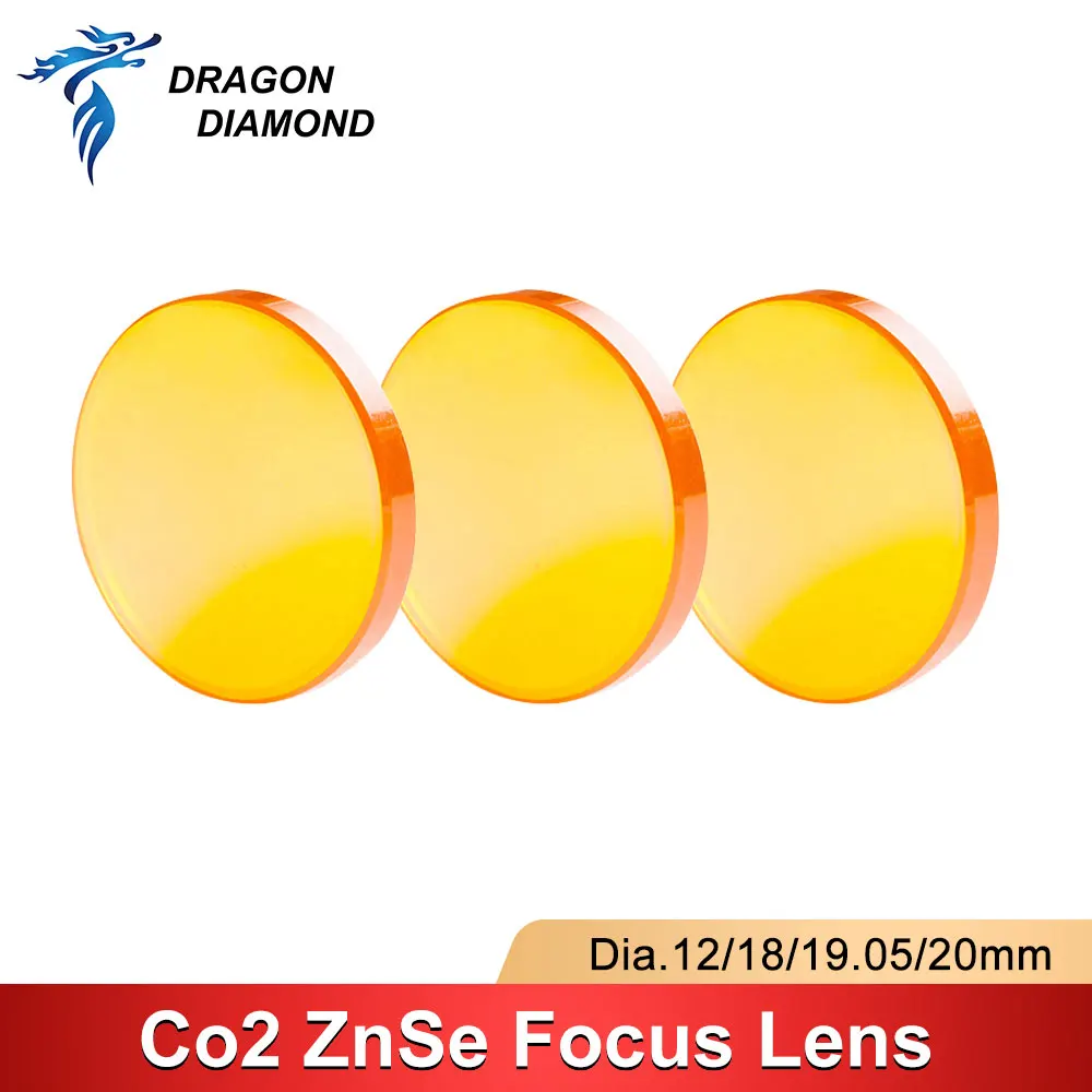 

China Co2 PVD ZnSe Focus Lens Dia 12mm 18mm 19.05mm 20mm FL 38.1 50.8 63.5 76.2 101.6mm For Laser Engraving Cutting Machine