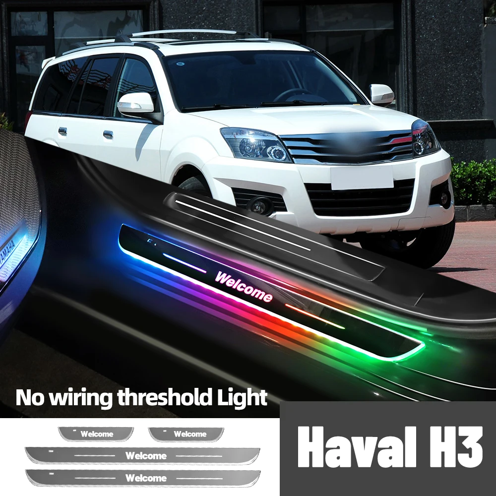 

For Great Wall Haval H3 2005-2015 2011 2014 Car Door Sill Light Customized Logo LED Welcome Threshold Pedal Lamp Accessories