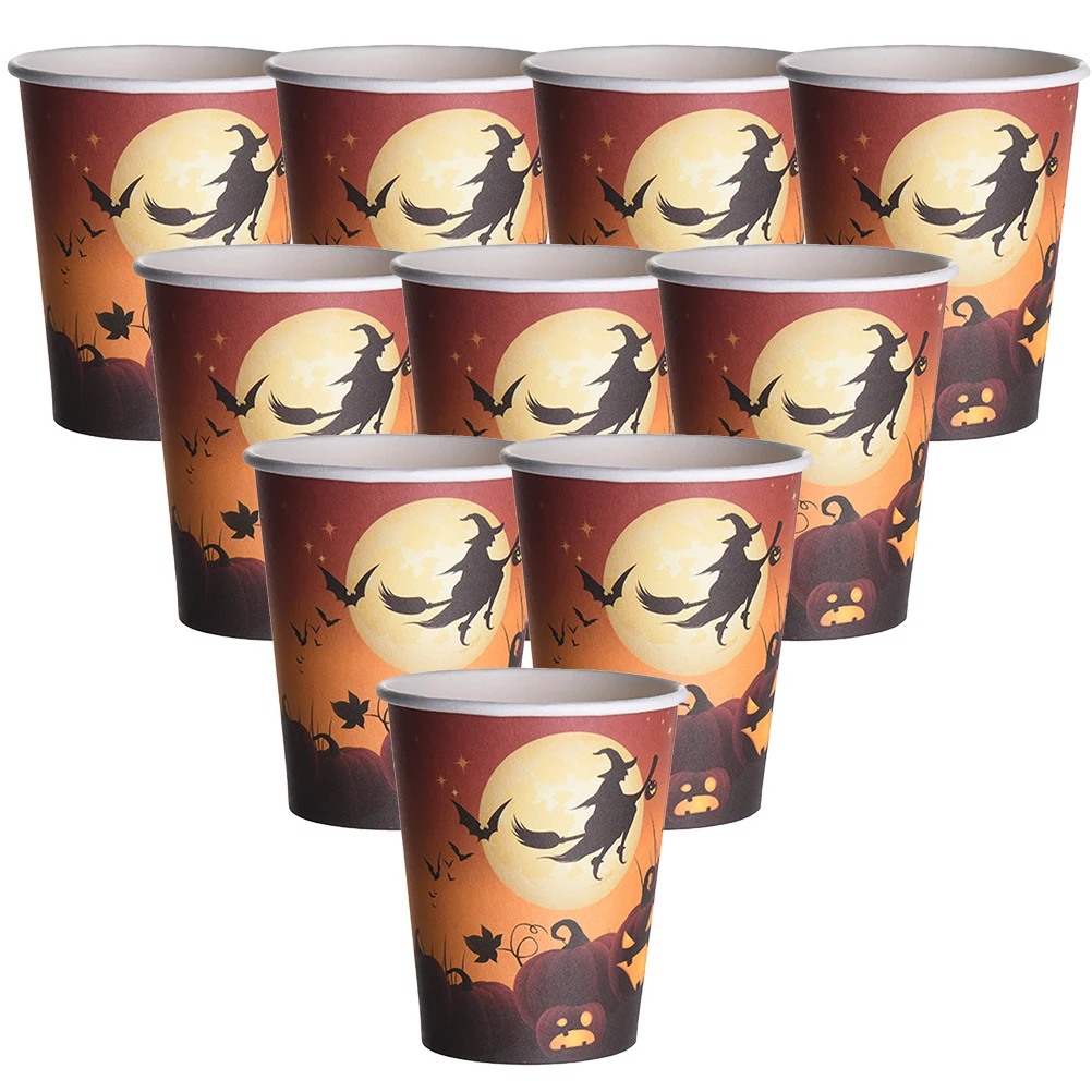 

50 Pcs Witch Paper Cup Holiday Cups Halloween Treat for Party Disposable Drinking