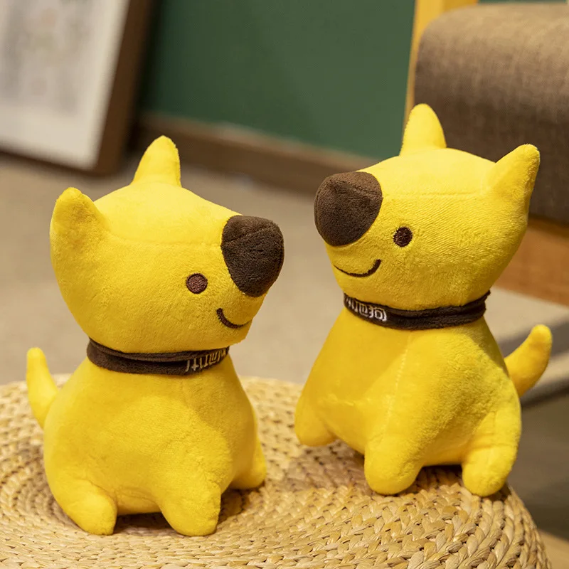 Simpatico cucciolo di cane giallo carino peluche bambola di cane di peluche compagnia per bambini per lenire la bambola Muppet regali giocattolo Kawaii