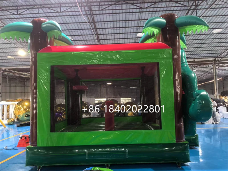 Zamek dmuchany dinozaur 4x4m (13x13 stóp) komercyjny, dmuchany zamek do skakania z dmuchawą.