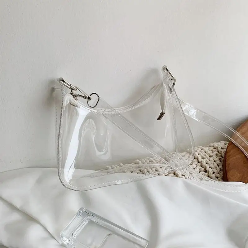 Fashion Vintage Ladies Color Clear Underarm Bag Casual Women Hobos Handbags Purse Bag
