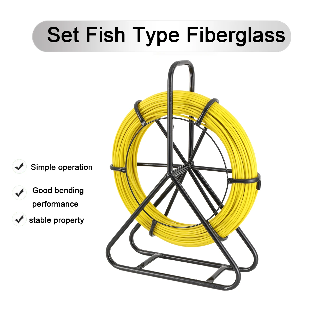 عراف FRP ثقب الأنابيب Unclogger كابل الألياف البصرية الأنابيب عراف 1/4 "(6 مللي متر) سلك كهربائي كابل تشغيل مجتذب قضيب #1