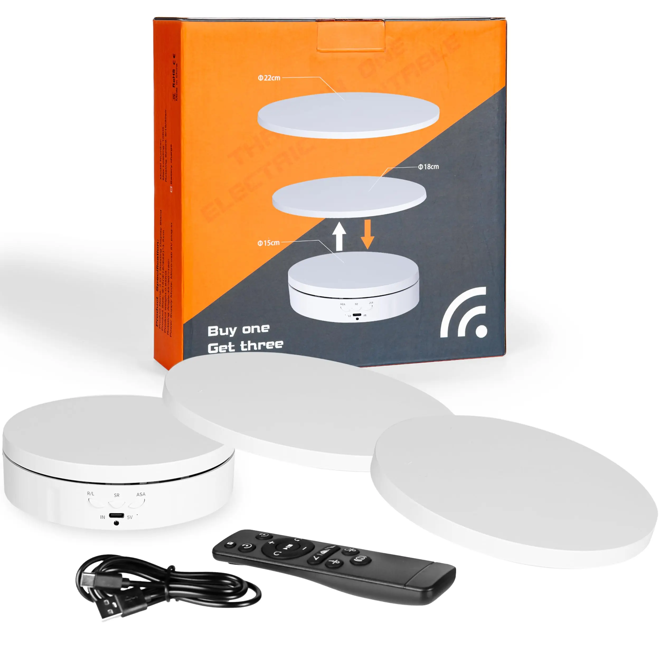 Remote Control Motorized Rotating Display Stand - 360° Electric Rotating Platform - Rechargeable Turn Table - Live Streaming