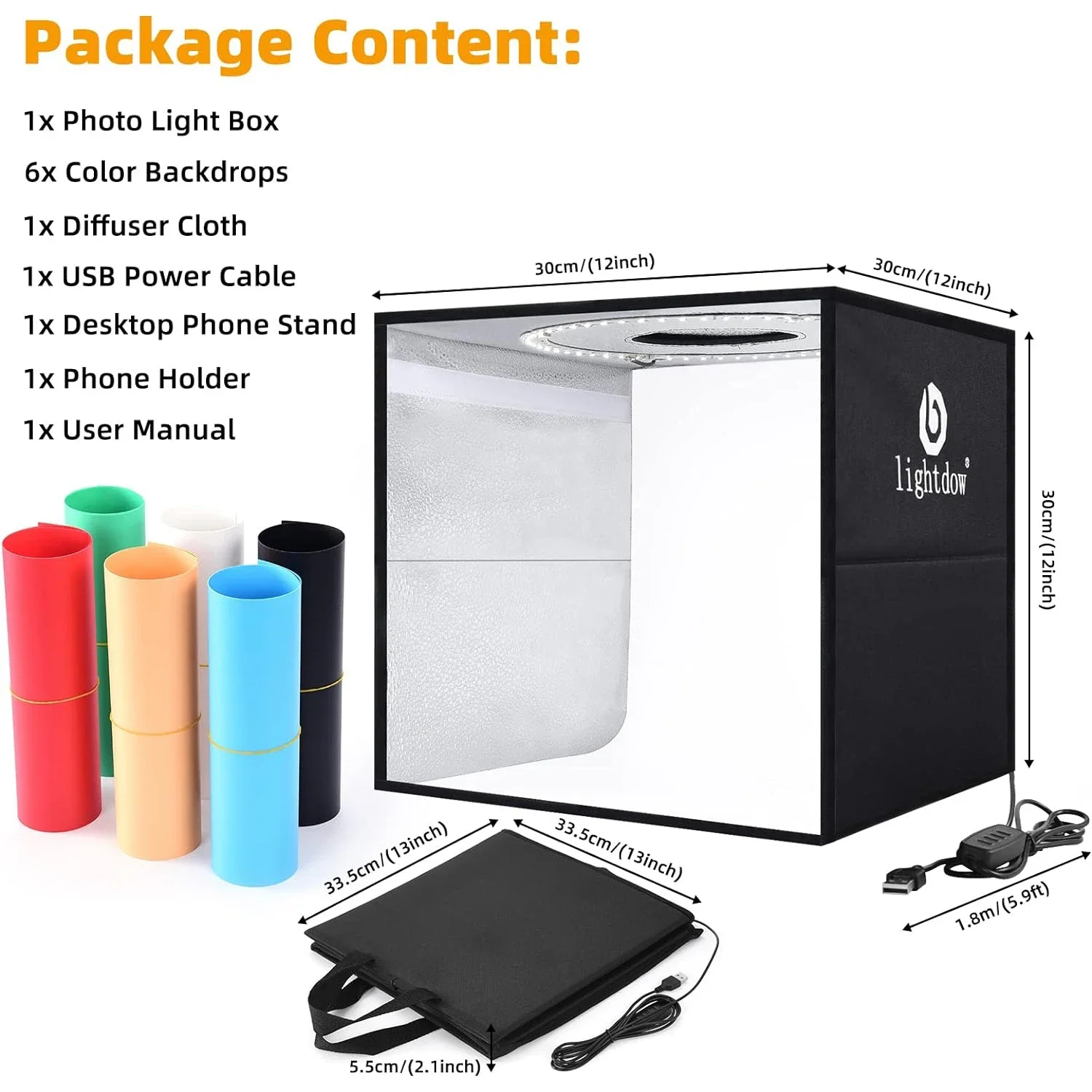 Lightdow Photo Studio Light Box Kit 12