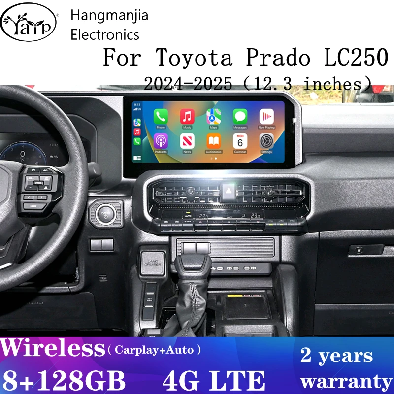 

12.3" Android Car Stereo Radio Multimedia For Toyota Prado LC250 2023 2024 2025 Navigation Carplay Auto Head Unit Monitor NO DVD
