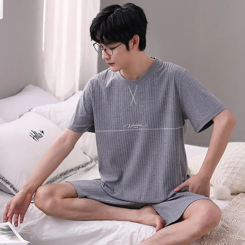 2023 Modal Pyjamas Casual Pajamas Sleep Tops Shorts For Men Solid Pajama Sets Comfortable Cool Sleepwear Summer Pijamas Hombre