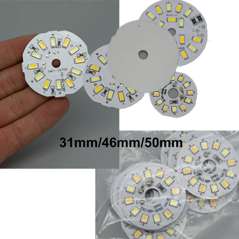 DC 5V 31/46/50mm 3W 5W LED white warm chip Bead Board Light Source Round Lighting Panel SMD 2835 5730 replacement table lamp