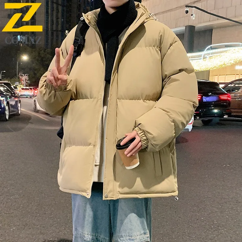 

COMXZ Мужская куртка, повседневная ветрозащитная парка с воротником-стойкой для альпинизма, удобное легкое зимнее пальто премиум-класса в уличном стиле