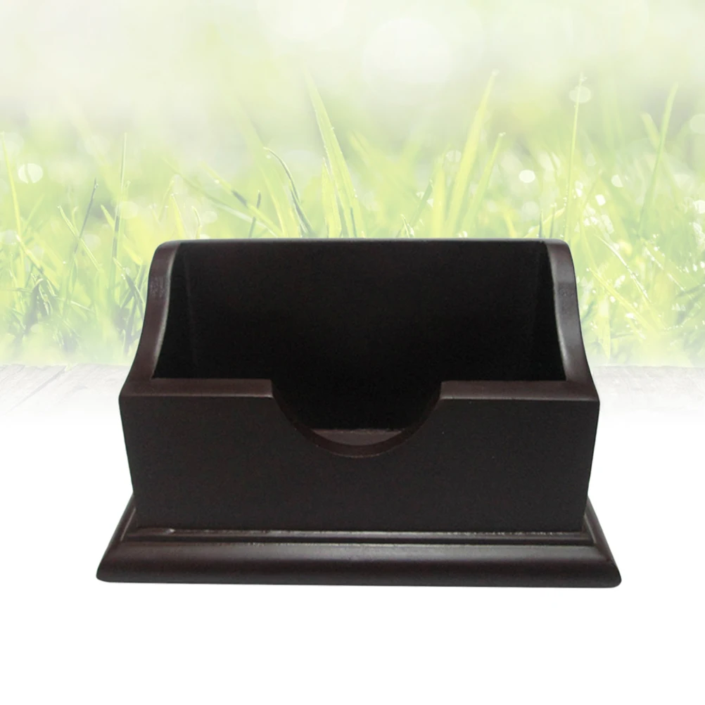 Tarjetero de madera para tarjetas de visita, caja compacta para notas, tarjetas, fotos, almacenamiento, organizador de escritorio, papelería, caja superior de mesa