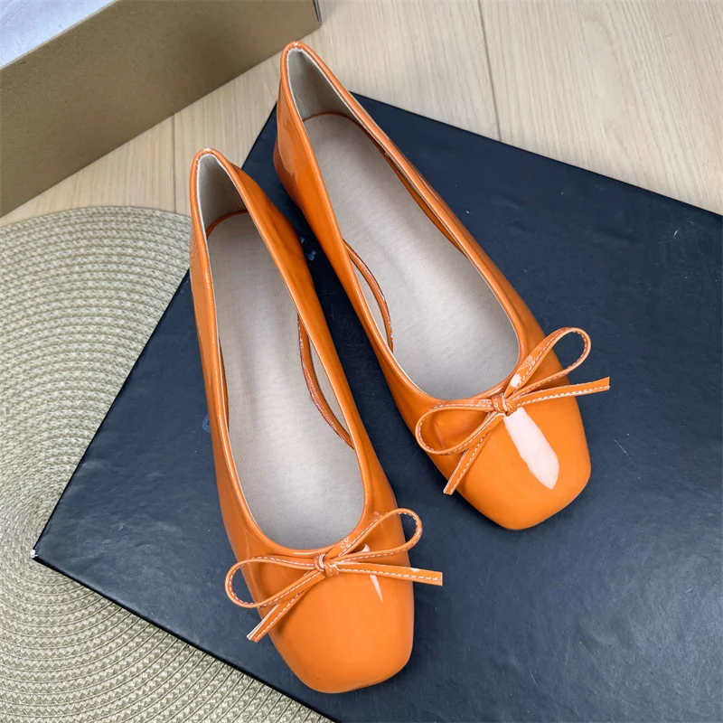 

Women's 2026 Spring New Mary Jane Flats-Patent Leather Slip-On Bean Shoes Gentle Fairy Style Cozy Shoes for Pregnant Women