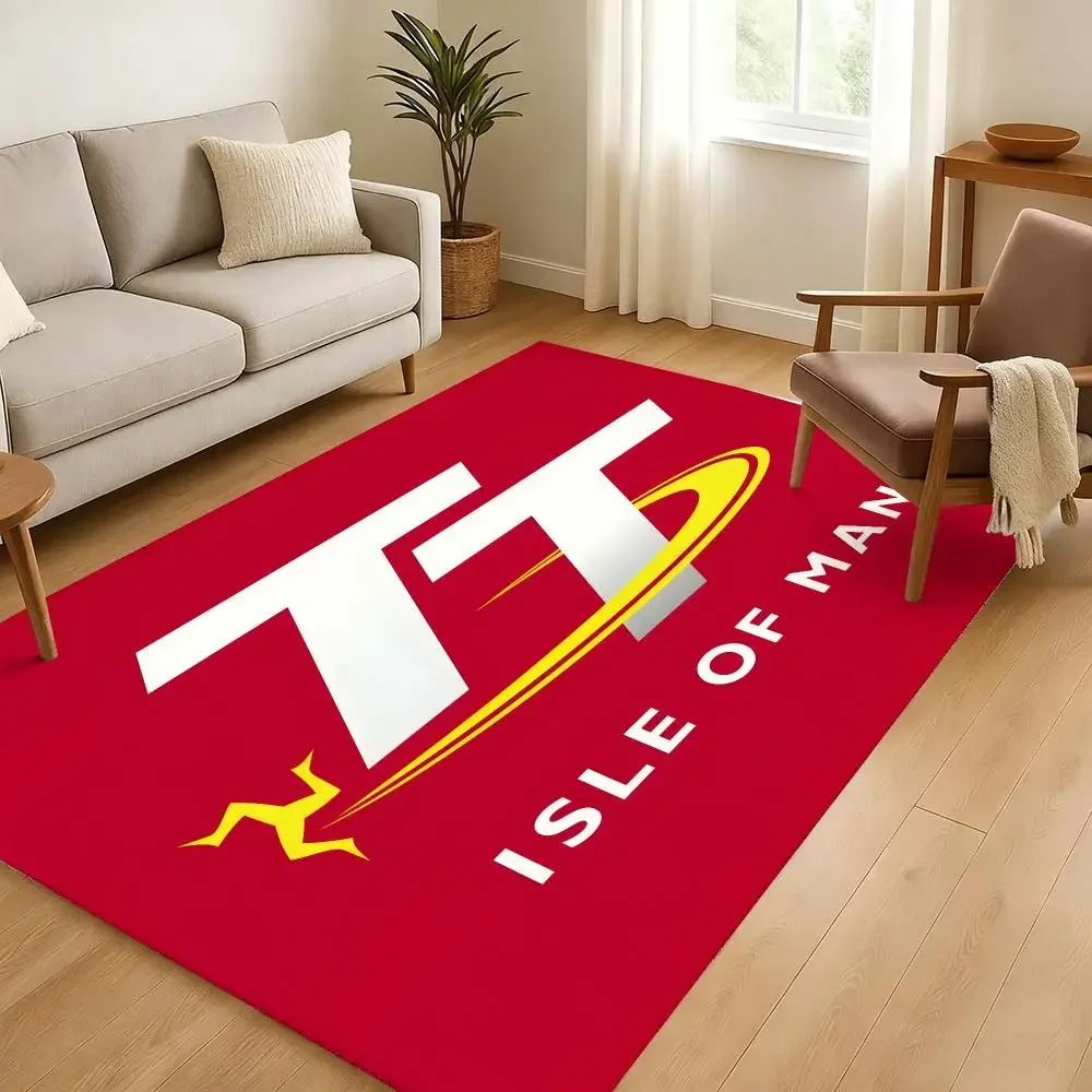 TT Isle Of Mans Racing Fans Floor Mat Soft Thickened Absorbent Non-Slip Bedroom Living Room Door Mat Home Decor Flannel Rugs