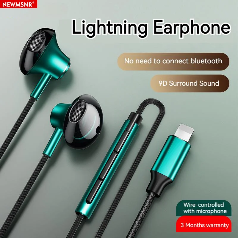 NEW Surround Sound Headsets for iPhone 14 Pro Headphones 13 12 11 Mini X XS 6 7 8 Wired Earbuds Not Bluetooth Require Earphones — product photo 1 of 1