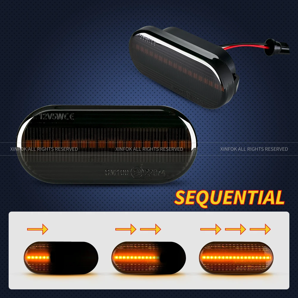 2pcs  LED Side Marker Lights Smoked Len for Volkswagen MK4 for Golf for Jetta for Bora B5/B5.5 for Passat for Beetle for GTI R32