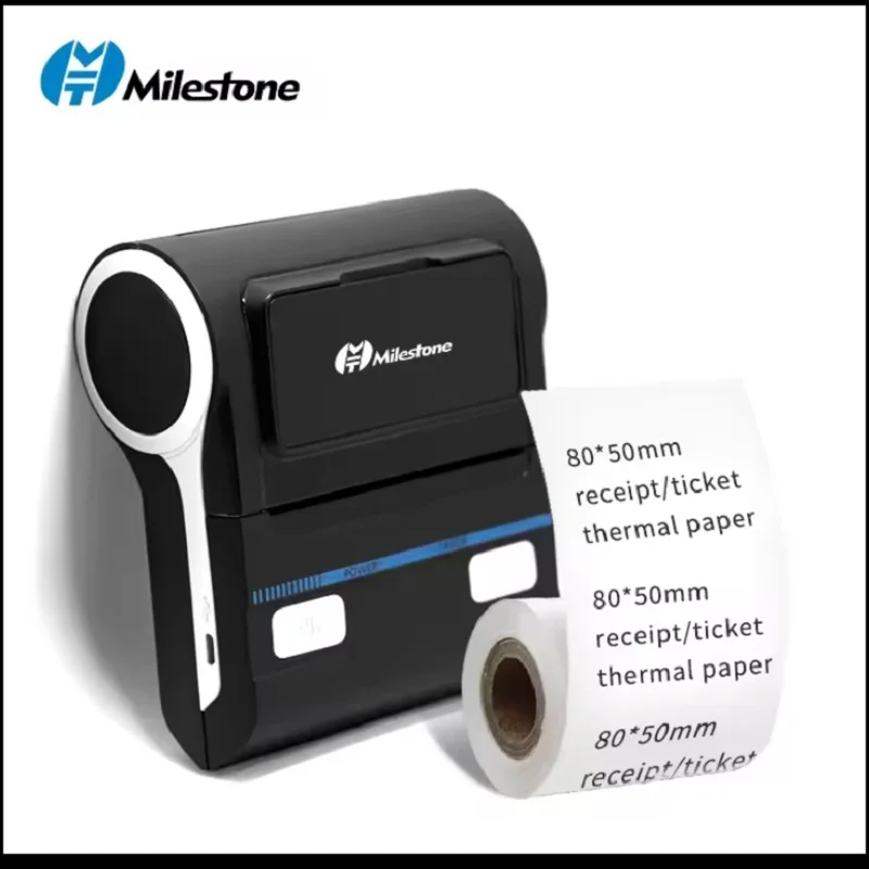 MHT-Bluetooth Thermal Printer 80mm Mobile Thermal Wireless Mini Mobile Thermal Receipt Printer Android IOS Windows Maker Sticker