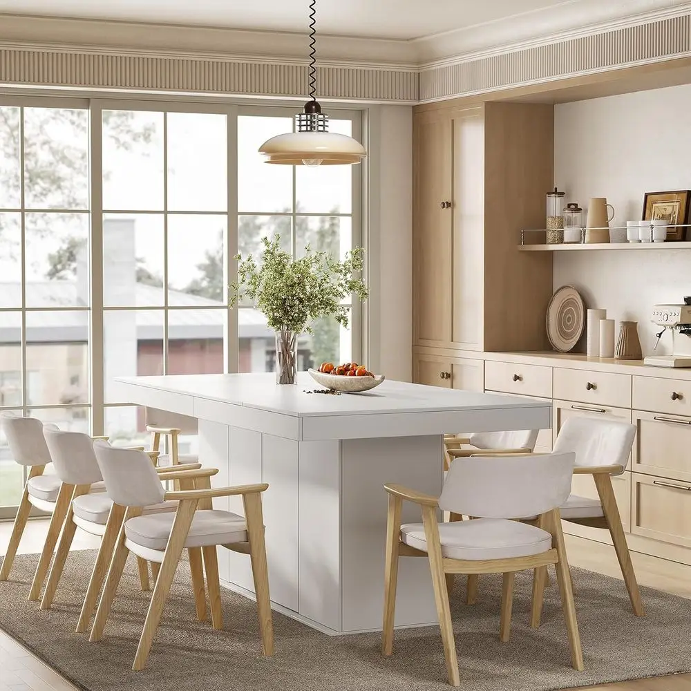 Large Rectangular Dining Table for 6-8, 78 Counter Height with Storage, Suitable for Kitchen, Dining, Living Rooms