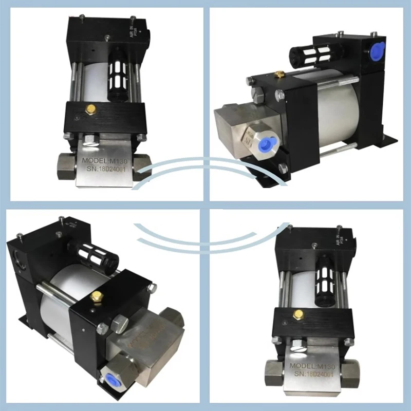 M130 130:1 pressure ratio 0-700Bar Mini air driven high pressure hydraulic test pump Gas-liquid booster pump